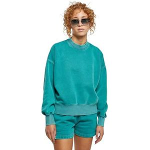 Urban Classics Oversized Stone Washed Crewneck voor dames, watergreen, XS