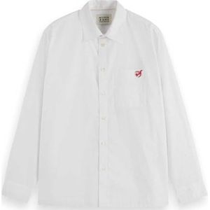 Scotch & Soda Core - The Free Spirit Peace Bird Poplin Shirt, wit 101, 38