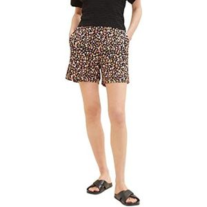 TOM TAILOR Denim Dames 1036855 Bermuda Shorts, 31952 Black Flower Print, XL, 31952 - Black Flower Print, XL
