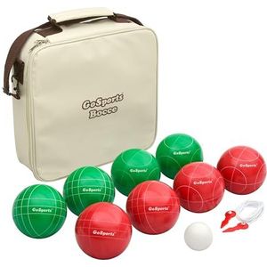 GoSports 100 mm regelgeving jeu de boules set met 8 ballen, Pallino, koffer en meettouw - Premium officiële maatset