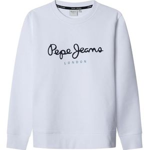 Pepe Jeans Art Crew Sweatshirt voor jongens, wit(wit), 4 jaar