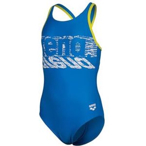Arena Meisjes Schuddend Badpak V Terug Een Stuk, Blauw China-Zacht Groen, 62 EU