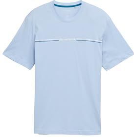 T-shirt - Gestreepte Logo-Print - Katoen - Regular Fit - Biologisch Katoen