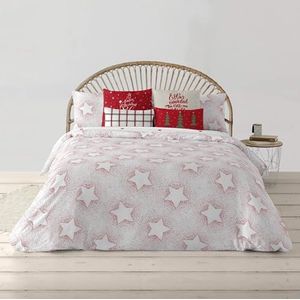 BELUM | Kerst Dekbedovertrek 50% Katoen - 50% Polyester, Dekbedovertrek met Knopen Laponia 15 90 (155x220)