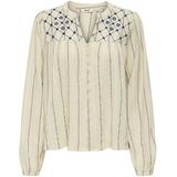 ONLY - ONLEline - Blouse - Donkerblauw / Greige / Offwhite