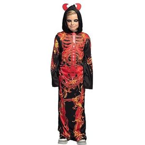 Boland - Kinderkleding Hellevuur Skelet, Carnavalskleding Kinderen, Halloween Verkleedkleding, Horror Kostuum voor Carnaval