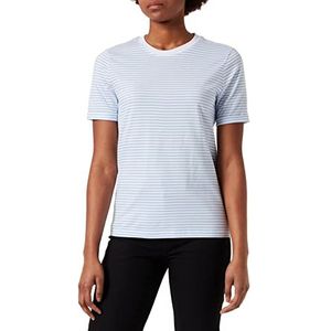 PIECES Dames PCRIA SS FOLD UP Tee NOOS BC T-shirt, Helder Wit/Stripes: Vista Blue, XS