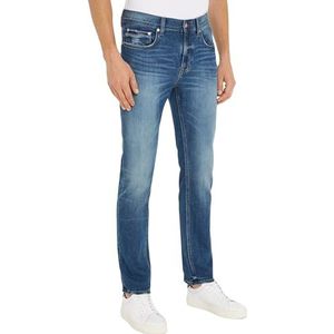 Tommy Hilfiger Heren Denton Th Str Napels Denim Broek, Blauw, 28W/32L, Napels, 28W / 32L