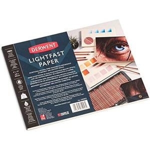 Derwent Lightfast Schetsblok 229 x 305 Millimeter, 300 gsm, 20 Vellen, Glad Heetgeperst Oppervlak, Zuurvrij, Ideaal voor Tekenen en Kleuren, Professionele Kwaliteit (2305832)