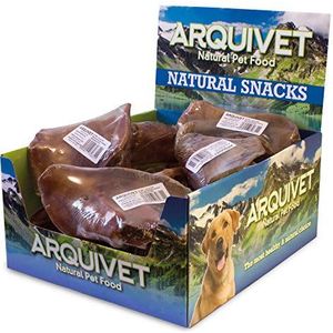 ARQUIVET XXL varkensvlees oor voor honden, complete box, 10 stuks, intrekbaar, natuurlijke snacks voor honden, speelgoed, prijzen, beloningen, lekkernijen