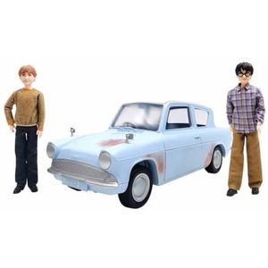 Harry Potter Harry en Ron's Vliegende auto-avontuur met Ford Anglia auto, Harry Potter en Ron Wemel poppen, verzamelspeelgoed voor kinderen vanaf 6 jaar, HHX03