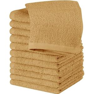 Utopia Towels - Katoenen washandjesset - 100% ringgesponnen katoen, hoogwaardige flanellen gezichtsdoeken, zeer absorberende en zacht aanvoelende handdoeken (pak van 12, beige)