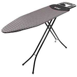 Russell Hobbs LA043153BLK Geo Folding Ironing Board With Jumbo Iron Rest, Adjustable Height Up To 93cm, Foldable & Collapsible Ironing Table For Left & Right Handed Use, 122 x 38cm, Geometric Pattern