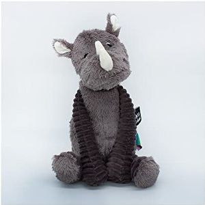 Ptipotos by les Déglingos Grobisou Le Rhino grijs – origineel – ideaal knuffeldier vanaf de geboorte – cadeau-idee voor de geboorte – zacht pluche – grijs