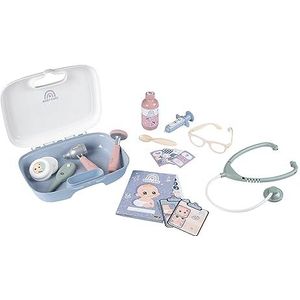 Smoby BABY CARE ON THE GO BAG 19-delige set babypopaccessoires met draagtas - Inclusief speelbril, stethoscoop en nog veel meer, perfect voor kinderen en peuters voor interactieve zorg rollenspel