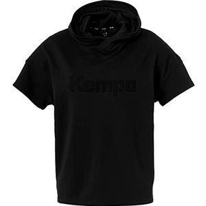 Kempa Hood Shirt Women Black & White mouwloze hoodie met capuchon voor dames - Trendy oversized snit - Sport Fitness Gym Workout Handbal capuchontrui - zwart - maat L