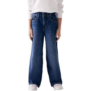LTB Jeans Meisjes-jeansbroek Oliana G hoge taille, brede jeans katoenmix met ritssluiting, maat 14 jaar/164 in medium blauw, Iriel Safe Wash 54553, 164 cm