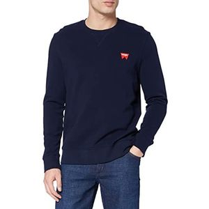Wrangler Heren Sign Off Crew Sweatshirt, blauw (navy), XXL