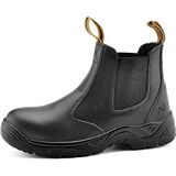 SAFETOE Waterbestendige veiligheidswerklaarzen [CE-gecertificeerd] - 8025 Free Sock S3 Site Veiligheidsschoenen met lichtgewicht brede pasvorm stalen neus, zwarte waterdichte slip-on dealer