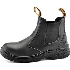 SAFETOE Waterbestendige veiligheidswerklaarzen [CE-gecertificeerd] - 8025 Free Sock S3 Site Veiligheidsschoenen met lichtgewicht brede pasvorm stalen neus, zwarte waterdichte slip-on dealer