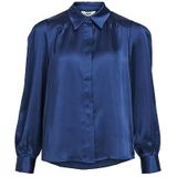 OBJECT Blouse OBJSATEEN van Gerecycled Polyester Blauw