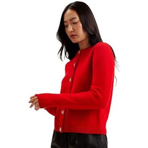 Ted Baker Dames Wmk-jaycey-Rose Button Crew Neck Cardigan Sweater, Rood, 42