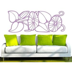 INDIGOS/Muurstickers e150 prachtige bladeren met stralende bloemetjes 160x60 cm - lila, vinyl, 160 x 60 x 1 cm