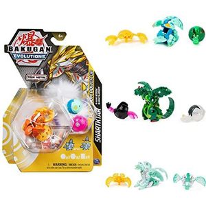 BAKUGAN 'Evolutions' Power Up Set van 3 met 1 Platinum Series Ball (met metalen kern) en 2 nanogan (mini-bal voor extra B-Power), verschillende varianten