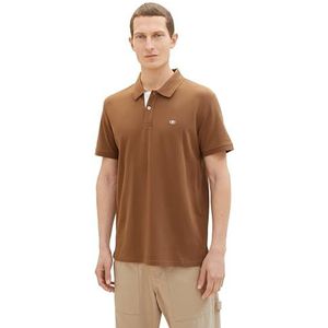 TOM TAILOR Basic piqué poloshirt voor heren, 23900 - Dark Palm, S