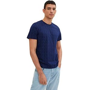 TOM TAILOR Uomini T-shirt 1034878, 31265 - Dark Blue Multicolor Design, L