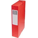 Exacompta 50605E 1 opbergbox met elastieken exabox van glanzend karton 600g/m2 achterkant 6 cm afmetingen 25 x 33 cm voor A4-documenten, kleur rood wordt gemonteerd geleverd