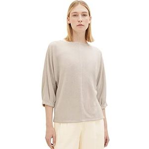 TOM TAILOR Dames T-shirt met 3/4 mouw, 16339-wolken grijs, XL