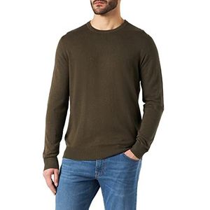 JACK & JONES Gebreide trui met ronde hals, effen gebreide trui met ronde hals, Olive Night/Detail: melange, M