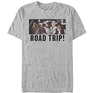 Star Wars Unisex Road Trip Organic Short Sleeve T-Shirt, Melange Grey, L, grijs (melange grey), L