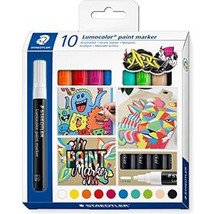 STAEDTLER 349 C10 Lumocolor verf markers - diverse kleuren (Pack van 10)