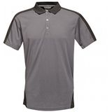 Regatta Mannen Quick Button Neck Professioneel Contrast Coolweave Wicking Polo Shirt, Seal Grijs/Bl, L UK