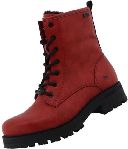 MUSTANG - Veterlaarsjes - Rood - Imitatieleder - Middelhoge Hak