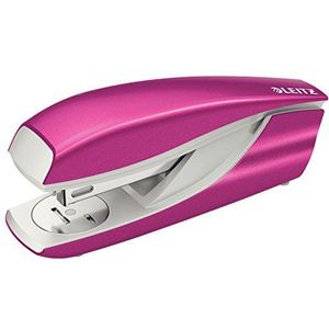 Leitz Stapler, 30 Sheet Capacity, Ergonomic Metal Body, Includes Staples, WOW Range, 55022023 - Metallic Pink