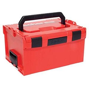 Fischer L Boxx FLB 238 Gereedschapskoffer, stapelbaar, ophangbaar, gereedschapskoffer, uitbreidbaar, leeg, compatibel met Sortimo 508137, rood, leeg