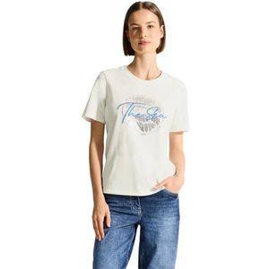 T-shirt met print op de voorkant, Vanilla White, S