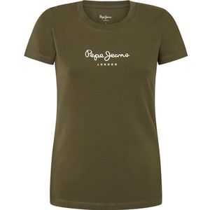 Pepe Jeans Dames New Virginia Ss N, T-shirt, groen, L, Groen (Leaf Green), L