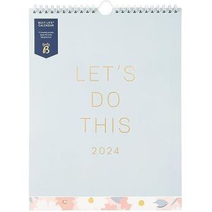 Busy B Busy Life Kalender januari tot december 2024 - Blauw - Maandkalender met zakken en To Do's