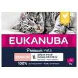 EUKANUBA Graanvrij* premium senior kattenvoer met kip - natvoer voor oudere katten van 7 jaar, 12 x 85 g