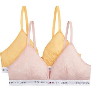 Tommy Hilfiger Vrouwen 2 Pack Driehoek UW0UW0UW05987 Driehoek, Wit, XS, Wit (mistig roze/Valencia oranje), XS