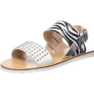 Replay Meisjes Easy Zebra sandaal, 062, wit zwart, 33 EU