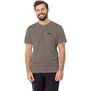 Jack Wolfskin Heren wandelen S/S T M Shirt, koude koffie, M, Koude koffie, M