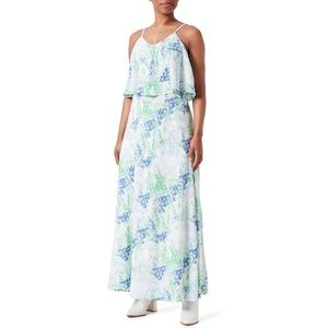 Celocia dames maxi-jurk, blauw, groen, XS