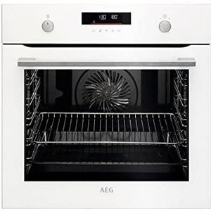 AEG BPS535160W multifunctionele oven met pyrolytische reiniging, 9 functies, uniform koken, XXL-ventilator, club-afstandsbedieningen, LCD-touchscreen, wit, klasse A+, 71 liter