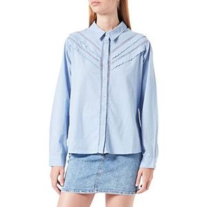 Springfield Shirt Lace Golven, medium blauw, regular voor dames, Medium Blauw, 34