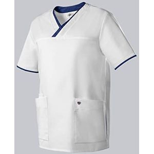 BP 1701-485-2110 Instapjas voor hem en haar, normale pasvorm, 50% katoen/50% polyester, wit/nachtblauw, maat XS